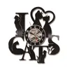 Kediler Kayıt Duvar Saati Vintage LED Saat Yavru Kedi Sanat Sessiz Benzersiz Dekoratif Saat 3D Asma CD Duvar Saatleri 7 Cats6200852