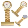 Zegarek kieszonkowy ze stali nierdzewnej Liczniki Arabskie Kwarcowy Zegarek Kobiety Lady Quartz Clip-On Fob Broszka Pielęgniarka Zegarek Kieszonkowy