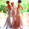 2019 New Hot Bridesmaid Dresses For Wedding Spaghetti Straps Mermaid Lace Appliques Sleeveless Sexy Button Back Plus Size Party Party Gowns