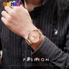 SKMEI Mens Watches Top Brand Luxury Quartz Wristwatch Simple Magnet Watch Stainless Band Waterproof Luminous montre homme 9173320J
