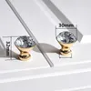 Chrome Plating Golden Diamond Shape Crystal Glass Drawer Cabinet Knobs and Pull Handles Kitchen Door Handles Wardrobe Hardware