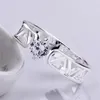 free shipping Plated sterling silver Round zircon simple ring DHSR605 US size 7; Hot sale women's 925 silver plate Solitaire Rings jewelry