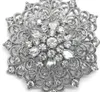 1.75 Polegada Estilo Vintage Ródio Banhado A Prata Claro Rhinestone Redemoinho Do Vintage Adorn Bridal Broche com Marquise Cristais