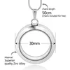 30mm Round magnetic glass floating charm locket Zinc Alloy chains included for LSFL02198W