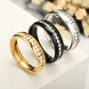 Update roestvrijstalen diamanten ring kristal verlovingsring trouwring eenvoudige rij gouden damesmode-sieraden