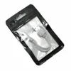꽉 구멍 전자 제품 스낵 차 저장 지퍼 파우치 식료품 팩 가방과 가방을 포장 200PCS 7.5x12cm 화이트 블랙 플라스틱