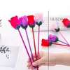 Stylo à fleur de Rose romantique, cadeau de fête, stylo à bille bleu de 0.7mm, fournitures scolaires et de bureau