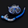 Volwassen zwemmen swimming semi-droge snorkel adem tube + duik masker glazen lens set nieuwe collectie