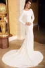 Size New Plus Fashion Sexy Mermaid Wedding Dresses Lace Appliqued Scoop Neck Long Sleeves Bridal Gowns Vestidos De Nnovia