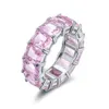 Fashion-cubico zircone pietra bianca anelli di oro di colore per monili delle donne di moda regalo di giorno anello di modo 925 Ring Sterling uomini di Silver WIHTE rosa