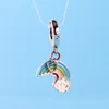 Sunshine Rainbow Charm Pendant för Pandora 925 Sterling Silver Hänge Högkvalitativ Ladies Charm med Original Box Holiday Gift