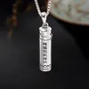 S990 Sterling Silver Shurangama Mantra Boeddha Tube Medaillon Hanger Ketting Retro Boeddhistische Vintage Six Words Mantra Amulets Box 2 Maten