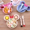 3 pçs conjunto de talheres de armazenamento de alimentos para bebê toddle sólido bonito dos desenhos animados pratos crianças placa tigela ecofriendly crianças treinamento louça9208439