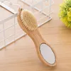 Foot Brush Pumice Stone Rasp File Exfoliating Stone Bamboo Handle Pedicure Tool 4 in 1 Multi-functional Foot Scrub