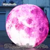 Large Dreamy Inflatable Moon Ball Pink Personalized Lighting Planet Balloon With RGB Light For Night Club Dancing Party Decoration