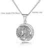 Stainless Steel Virgin Mary Pendants Necklace with Gold Silver Chain for Men Round Coin Jesus Christ Jewelry Wholesale