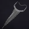 Fashion-Crystal Tassel chokers necklace Fashion wedding jewelry Rhinestone Statement necklaces&pendants Chunky necklace Accessories 2017