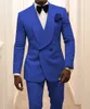 Fashion Mint Green Men Suit Slim Fit 2 Pieces Double-breasted Purple Groomsmen Tuxedos Blazers For Wedding(Blazer+Pants)