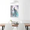 Framed Artwork Colored Green Peacock Animal Oil Paintings HD Print on Canvas Wall Art Paintings Picture Poster for Home Decor