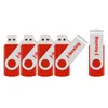 Röd 5PCS / LOT 1G 2G 4G 8G 16G 32G 64g Roterande USB-flash-enheter Flash Pen Drive Höghastighetsminne Stick Förvaring för dator Laptop MacBook