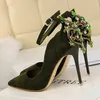 Włoskie buty Damskie Projektanci Kobiety Obcasy Sexy Wysokie Obcasy Rhinestone Obcasy Wedding Shoes Stiletto Mary Jane Buty Kobiety Talon Femme Tacones