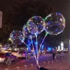 New LED Lights Balloons Night Lighting Bobo Ball Multicolor Dekoracji Balloon Ślubne Dekoracyjne Jasne zapalniczki balony z kijem