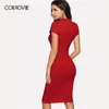 2019 vermelho na altura do joelho workwear bodycon vestido feminino primavera roxo manga curta lápis midi vestido senhoras