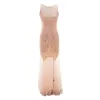 Women Sleeveless V Back Sheer Long Vestido Beaded Sequin Maxi Dress Vintage 1920s Great Gatsby Dress Flapper Party Formal Dress