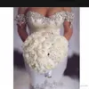 Gorgeous Plus Size Mermaid Wedding Dresses Crystal Beads Off Shoulder Arabic African Country Bridal Gowns Church Wedding Dress Custom