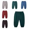 Solid Cotton Linen Trousers Kids Pants Boys Summer Mosquito Proof Pants Buttons Bloomers Lanterns Air-condition Knickerbockers CZYQ6474