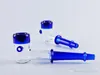 Partihandel Kvalitet Tjock Heady Blue Glass Tobacco Pipes Färgglada glasrör Handrör för rökning Torka örtglas Sked Handgjorda rör