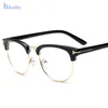 sunglasses Wholesale-Half Frame Clear Glasses Myopia Glasses Women Men Spectacle Gold Lens Optical Glass Lunette 248w