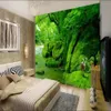 belas paisagens Papéis de parede verde wallpapers floresta fresco fundo de parede decoração pintura