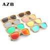 AZB Bambusholzpolarisierte Sonnenbrille Holzgläser geformt und Frauen Großrahmen Brillen Retro Sonnenbrillen Za789235275