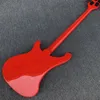 Najwyższej jakości 4 struny Czerwony 4003 Elektryczny Gitara Basowa Czarna Body Binding, BlackHardware, Roodewod Fretboard Trójkąt White Pearl Inlay