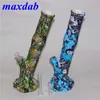 Silicone Bongs hookah heady water pipe catcher bowl watertransfer printing glass bong dab rigs pipes