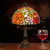Lampes de table en verre coloré de style Tiffany salon baroque classique rétro jardin rose lampe de bureau TF001