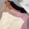 2019 nouveau printemps automne laine pull gilet femmes sans manches col rond tricoté gilet femme décontracté débardeurs pull surdimensionné filles