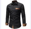 Mens manches longues Slim Fit Pocket Pocket Top robe formelle Shirt Shirt Designer T-shirts Fit régulier