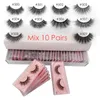 YSDO 10 Pairs Faux Norek rzęsy Hurtownie Naturalne Długie Długie Mink Włosy Laszy W Makijażu Makeup Fałszywe Rzęsy Przedłużanie Faux Cils