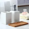 320ml Ceramic Liquid Soap Dispenser for Kitchen Bathroom Set Home Decoration Hand Soap Bottle Pressing Shower Gel Toothbrush Holder