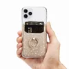 Metallfingerring Bracket Card Slot 3M klistermärke för iPhone det mesta av telefon bling glitter universal pinne på kontant id -kredit ho7328822