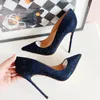 Real photo Fashion Women shoes sexy lady blue strass crystal Point toe Stiletto heels bride wedding pumps 12cm 10cm 8cm large size 44