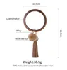 2020 New PU Leather Bracelet KeyChains Circle Cute Solid Color fur pompom Tassel Wristlet Keychain For Women Girls Jewelery304h