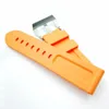 24mm High Quality Fashion Orange Silicone Rubber Band 22mm Silvery Steel Screw Tang Buckle Strap for PAM PAM 111