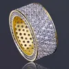 HIP HOP Sieraden Mens Gold Ring Iced Out Rings Micro Pave Cubic Zirkoon Promise Diamond Finger Rings Luxe Designer Merk Trouwring