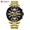 Curren Luxury Quartz Wristwatch Men Watches Sports Relogio Masculino 8336 Banda de aço inoxidável Relógio do cronógrafo Male Agenda à prova d'água278K