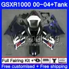 + Serbatoio per SUZUKI GSX R1000 GSXR1000 Fabbrica blu 2000 2001 2002 2003 2004 299HM.35 GSXR-1000 K2 GSX-R1000 K3 GSXR 1000 01 02 03 04 Carenatura