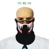 Halloween Masquerade LED Maski Dolna Pół Twarzy Maska El Wire Maska El Migającą Maska Z Kontrolowaną Dźwiękiem Uroczysty Party Prezent Outdoor Rower