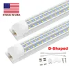 Led Tubes D-Shaped V-Shaped 4ft 5ft 6ft 8ft Cooler Door T8 Integrated Leds Tube Triple Row Led Lights 100-305V Stock In US Shop garage warehouse store